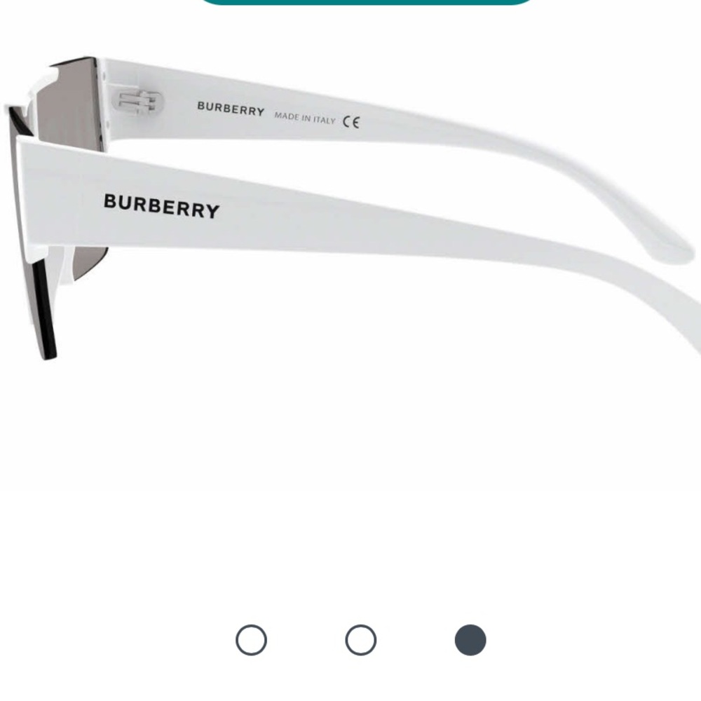 Men’s Burberry Sunglasses BE 4291 White Rectangle Sunglasses Burberry Lens - Picture 3 of 9